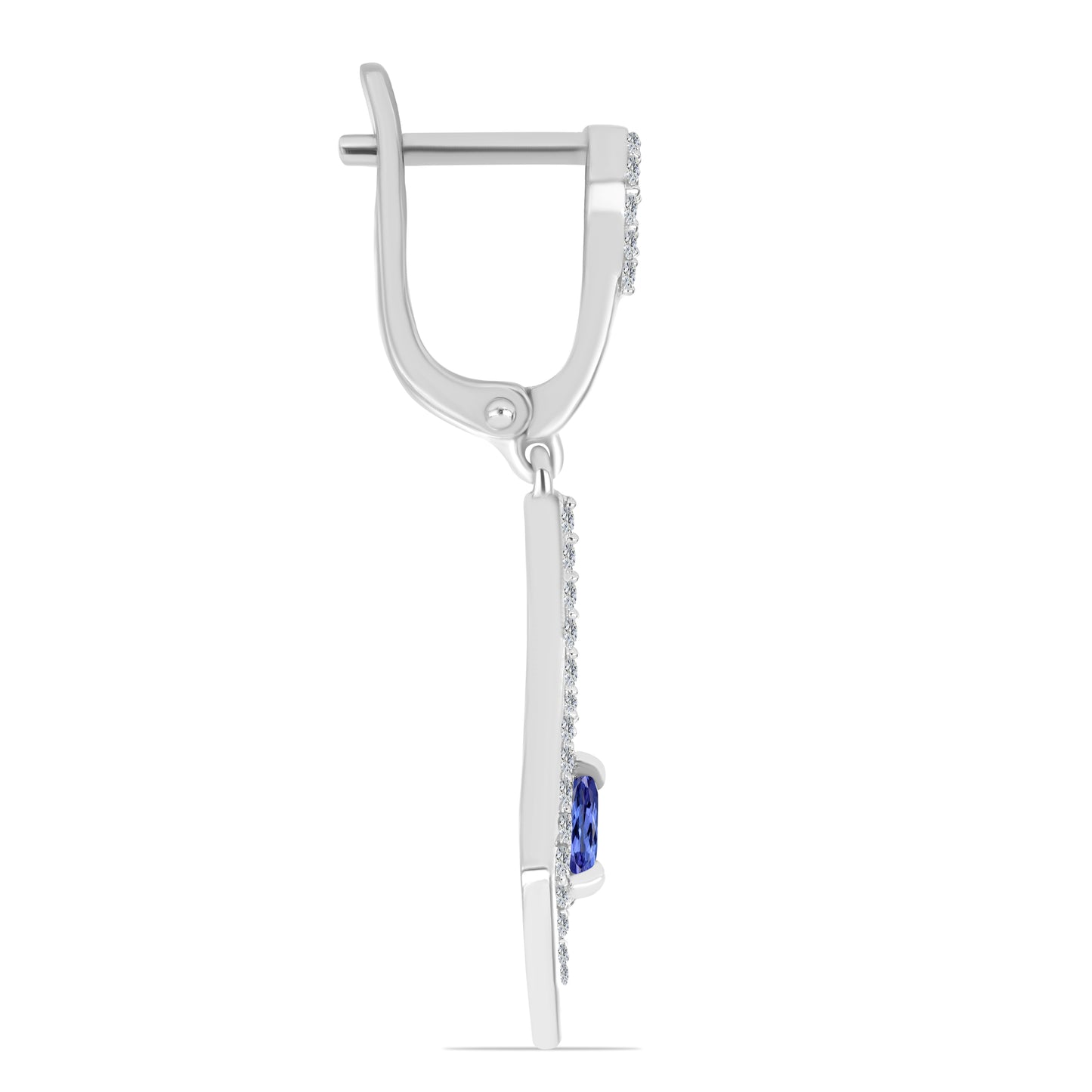 Stříbrné Náušnice s Tanzanitem a Bílým Topazem