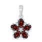 Stříbro 925/1000 - Přívěsek s Bartonským Granátem a Bílým Topazem - Karátové číslo: 1.61. přibližná hmotnost: 1.49 gramů