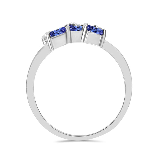 Stříbro 925/1000 Prsten s Tanzanitem - Karátové číslo: 1.47. přibližná hmotnost: 3.25 gramů