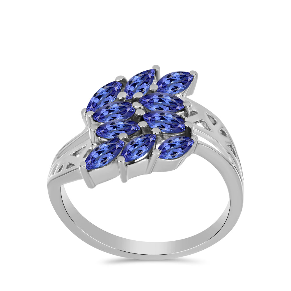 Stříbro 925/1000 Prsten s Tanzanitem - Karátové číslo: 1.47. přibližná hmotnost: 3.25 gramů 3 