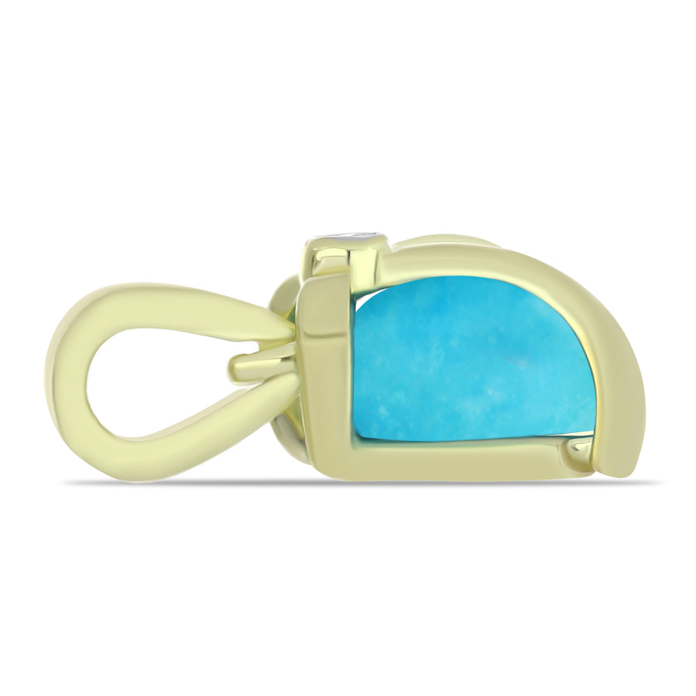 Pozlacený Stříbrný Přívěsek s Tyrkysem Sleeping Beauty a Bílým Topazem 2 