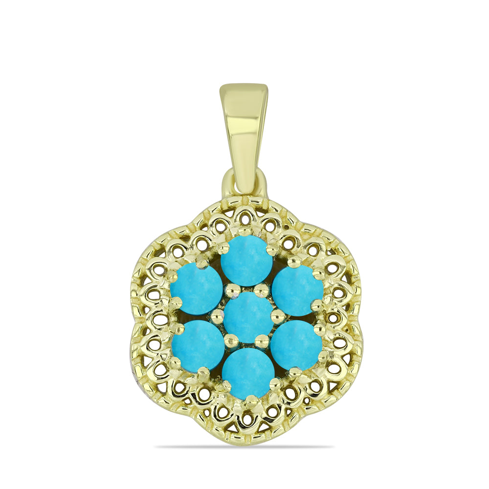 Pozlacený Stříbrný Přívěsek s Tyrkysem Sleeping Beauty 1 