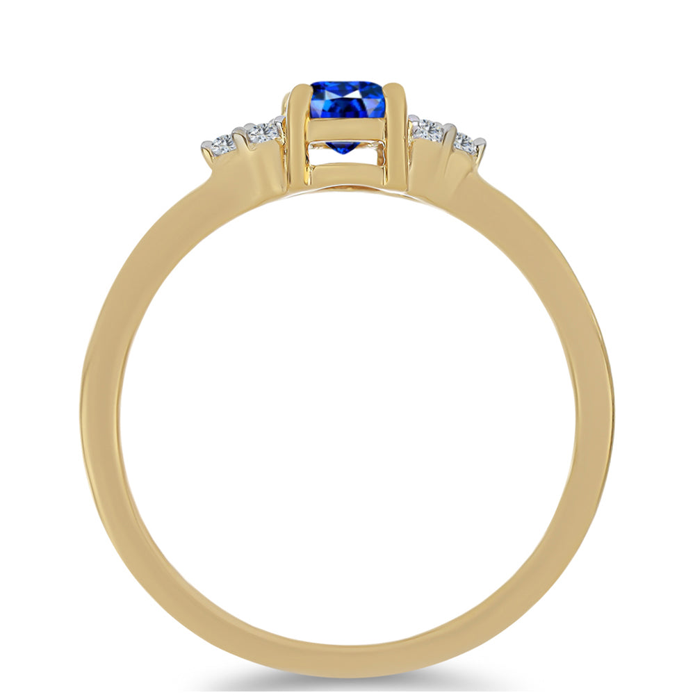 Pozlacený Stříbrný Prsten s Australským Modrým Safírem a Bílým Topazem 2 