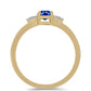 Pozlacený Stříbrný Prsten s Australským Modrým Safírem a Bílým Topazem