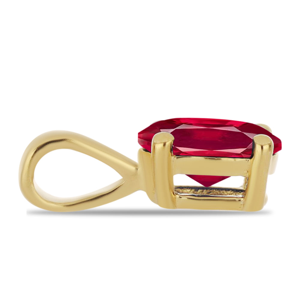 Pozlacená Stříbrná Sada s Umělým Rubínem a Umělým Smaragdem ( Přívěsek ) 3 