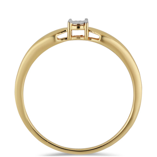 Pozlacený Stříbrný Prsten s Bílým Diamantem