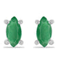 Stříbrné Náušnice s Brazilským Smaragdem