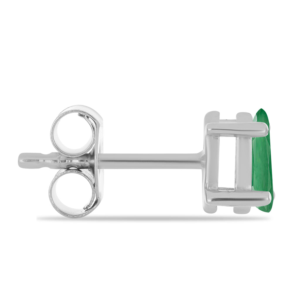 Stříbrné Náušnice s Brazilským Smaragdem