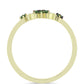 Pozlacené Stříbro 925/1000 - Prsten se Zeleným Diamantem - Karátové číslo: 0.1. přibližná hmotnost: 1.28 gramů