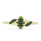 Pozlacené Stříbro 925/1000 - Prsten se Zeleným Diamantem - Karátové číslo: 0.15. přibližná hmotnost: 2.04 gramů