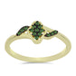 Pozlacené Stříbro 925/1000 - Prsten se Zeleným Diamantem - Karátové číslo: 0.15. přibližná hmotnost: 2.04 gramů