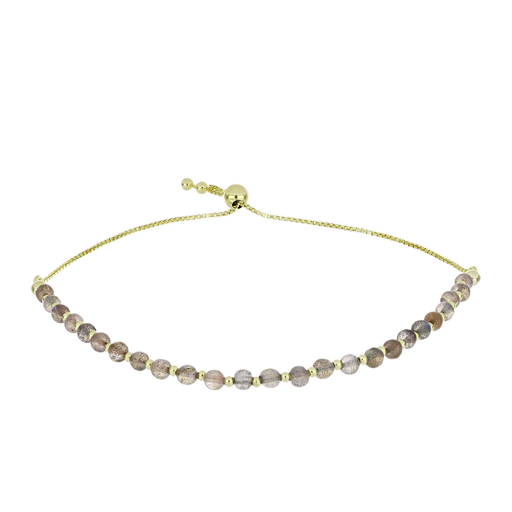 Pozlacené Stříbro 925/1000 - Náramek s Labradoritem - Karátové číslo: 9.12. přibližná hmotnost: 4.14 gramů 1 