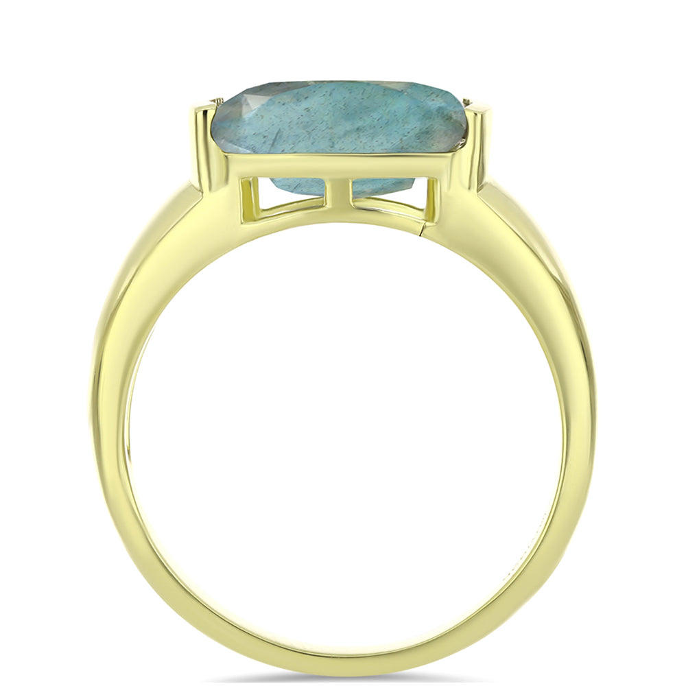 Pozlacené stříbro 925/1000 Prsten s Labradoritem - Karátové číslo: 3.35. přibližná hmotnost: 3.98 gramů 2 