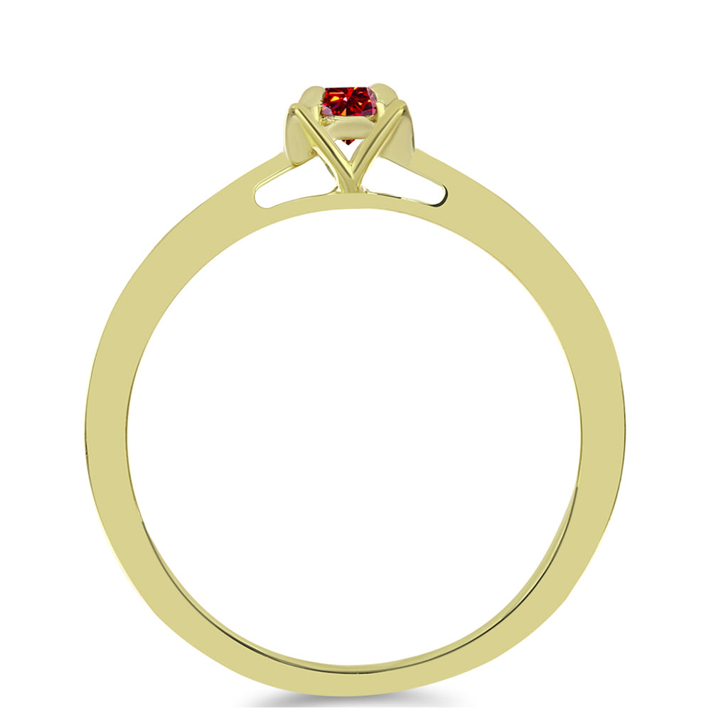 Pozlacené Stříbro 925/1000 - Prsten s Majestátním červeným moissanitem - Karátové číslo: 0.14. přibližná hmotnost: 2.27 gramů 2 