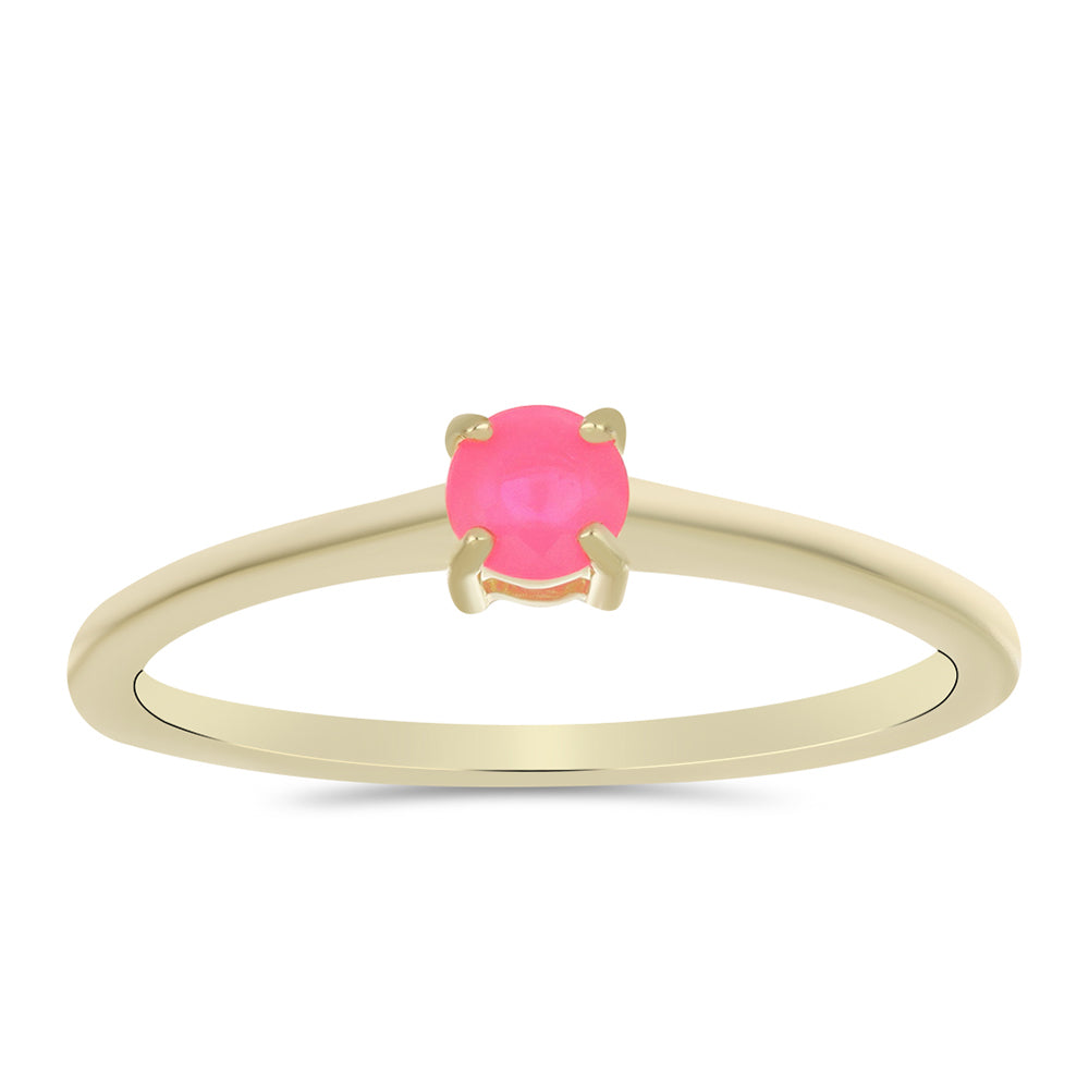 Pozlacené Stříbro 925/1000 - Prsten s Růžovým Etiopským Opálem z Lega Dembi - Karátové číslo: 0.15. přibližná hmotnost: 1.5 gramů 3 