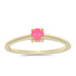 Pozlacené Stříbro 925/1000 - Prsten s Růžovým Etiopským Opálem z Lega Dembi - Karátové číslo: 0.15. přibližná hmotnost: 1.5 gramů