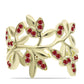 Pozlacené Stříbro 925/1000 - Prsten s Majestátním červeným moissanitem - Karátové číslo: 0.22. přibližná hmotnost: 3.77 gramů