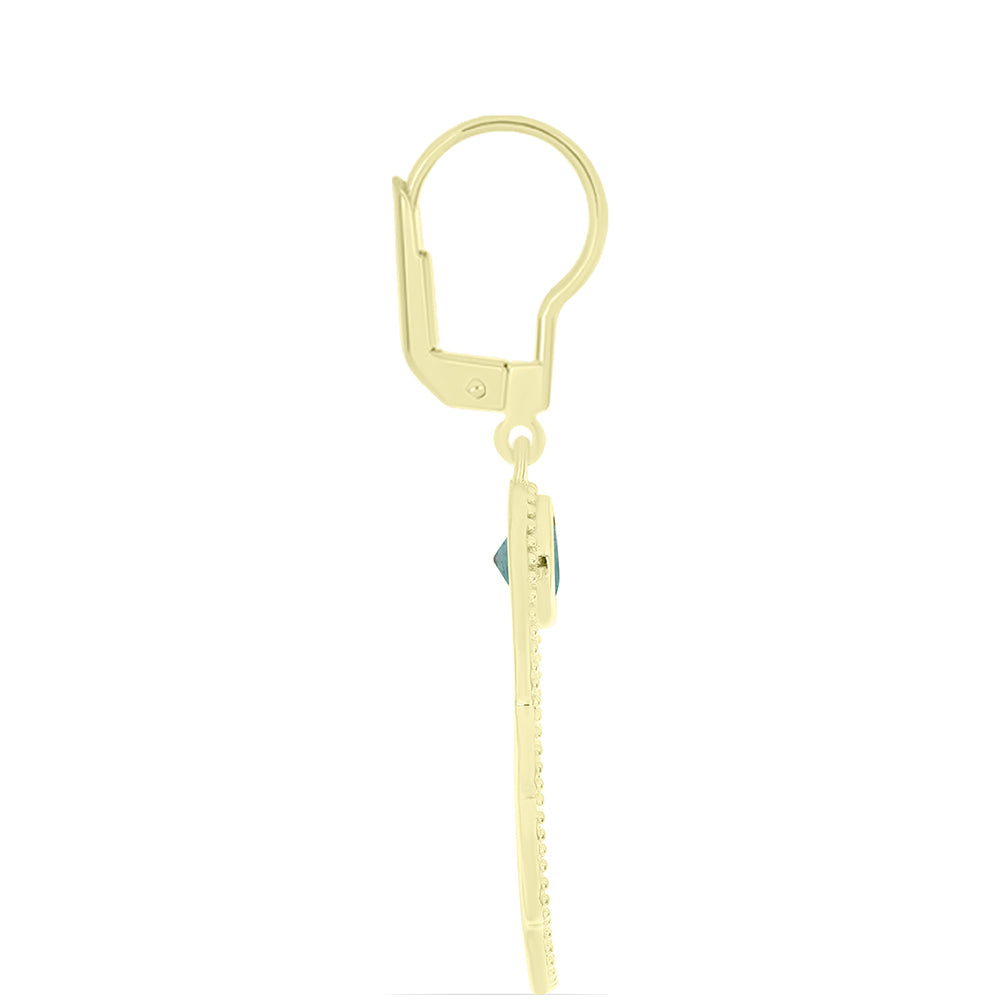 Pozlacené Stříbro 925/1000 - Náušnice s Labradoritem - Karátové číslo: 1.11. přibližná hmotnost: 3.72 gramů