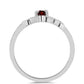 Stříbro 925/1000 - Prsten s Bartonským Granátem a Bílým Topazem - Karátové číslo: 0.38. přibližná hmotnost: 2.28 gramů