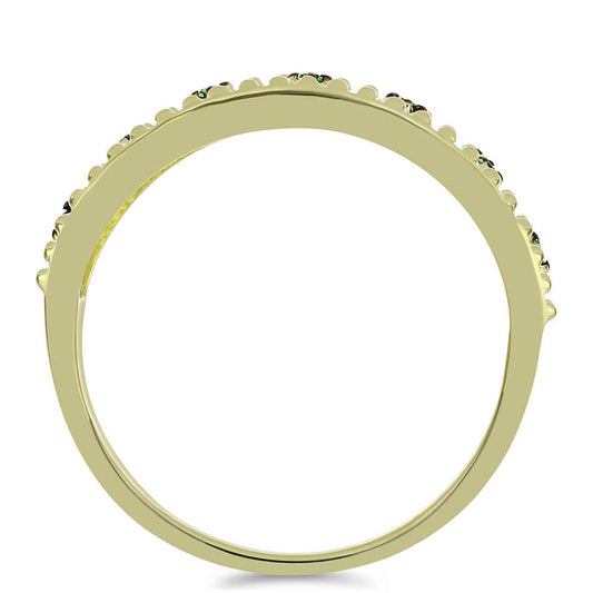 Pozlacený Stříbrný Prsten se Zeleným Diamantem