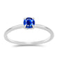 Stříbro 925/1000 - Prsten s Australským Modrým Safírem - Karátové číslo: 0.7. přibližná hmotnost: 1.54 gramů