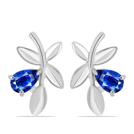 Stříbrné Náušnice s Australským Modrým Safírem
