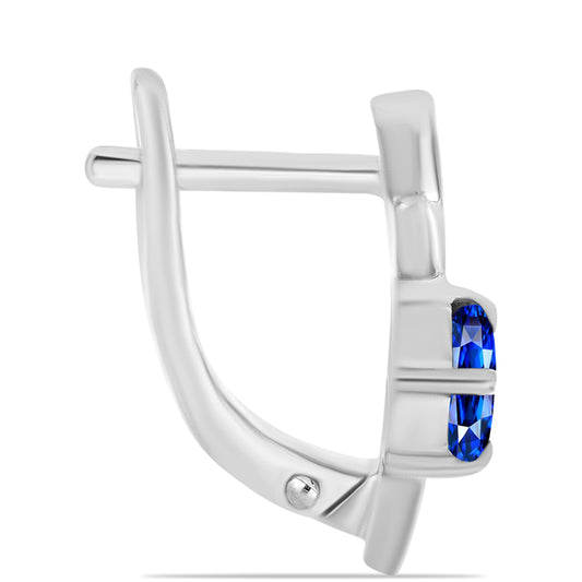 Stříbrné Náušnice s Australským Modrým Safírem