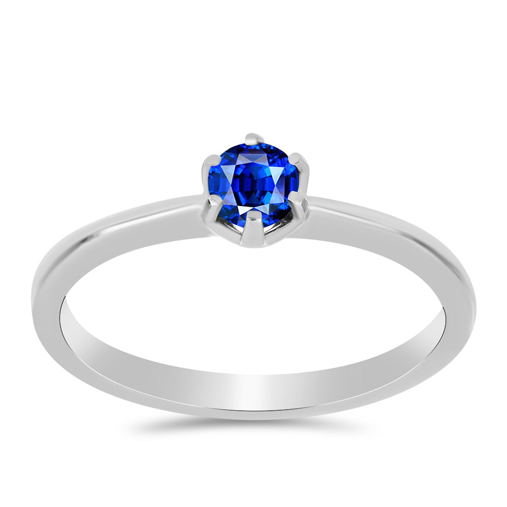 Stříbro 925/1000 - Prsten s Australským Modrým Safírem - Karátové číslo: 0.39. přibližná hmotnost: 1.62 gramů 3 