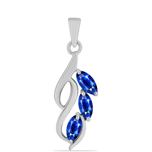 Stříbro 925/1000 - Přívěsek s Australským Modrým Safírem - Karátové číslo: 1.13. přibližná hmotnost: 2.03 gramů