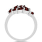 Stříbro 925/1000 - Prsten s Bartonským Granátem a Bílým Topazem - Karátové číslo: 1.83. přibližná hmotnost: 3.65 gramů