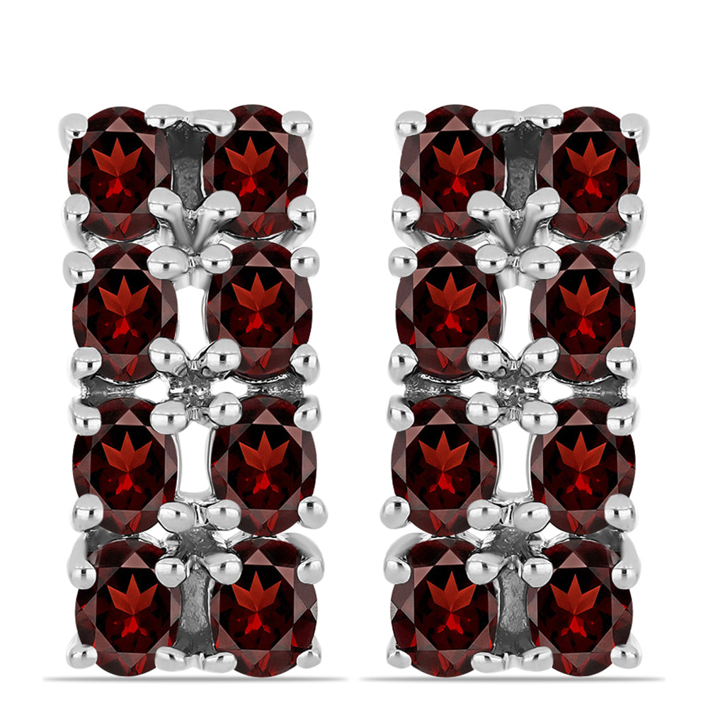 Stříbrné Náušnice s Bartonským Granátem