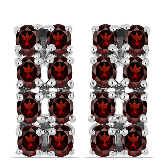 Stříbrné Náušnice s Bartonským Granátem