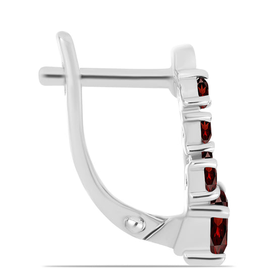 Stříbrné Náušnice s Bartonským Granátem