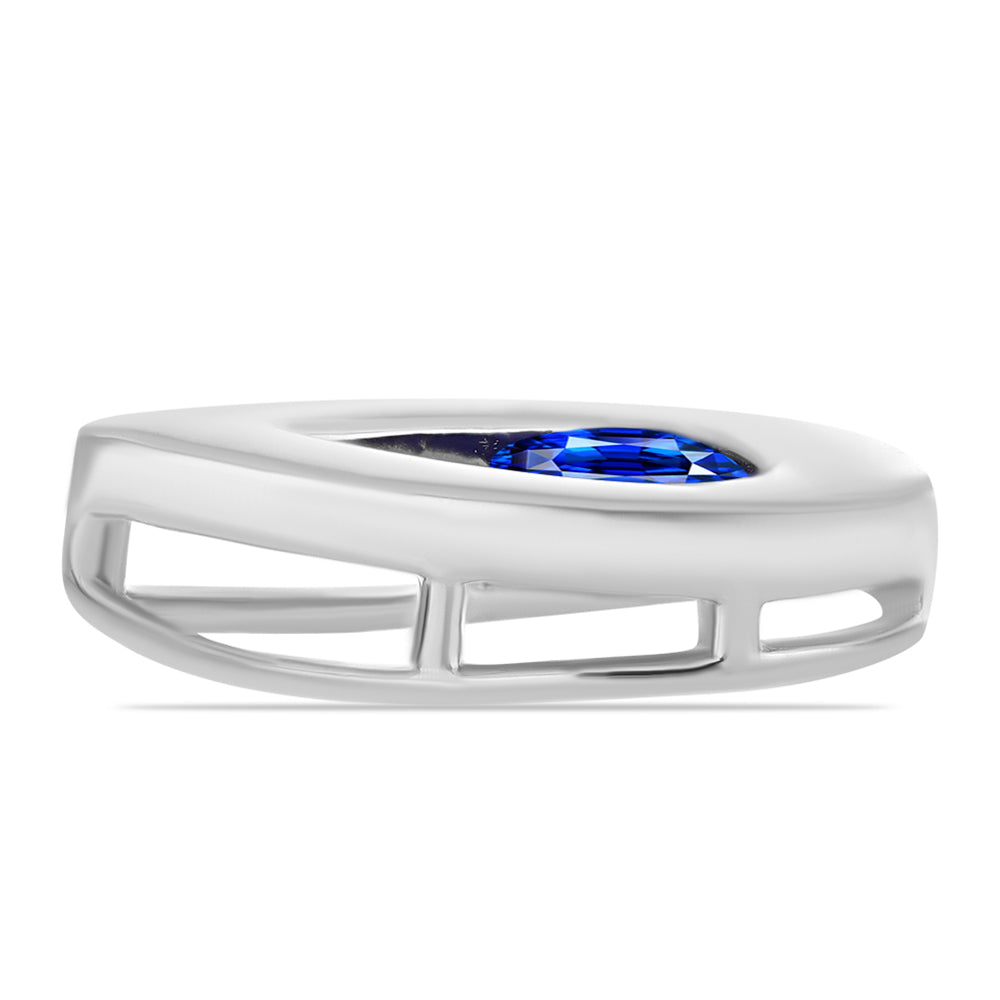 Stříbro 925/1000 - Přívěsek s Australským Modrým Safírem - Karátové číslo: 0.73. přibližná hmotnost: 1.58 gramů 2 