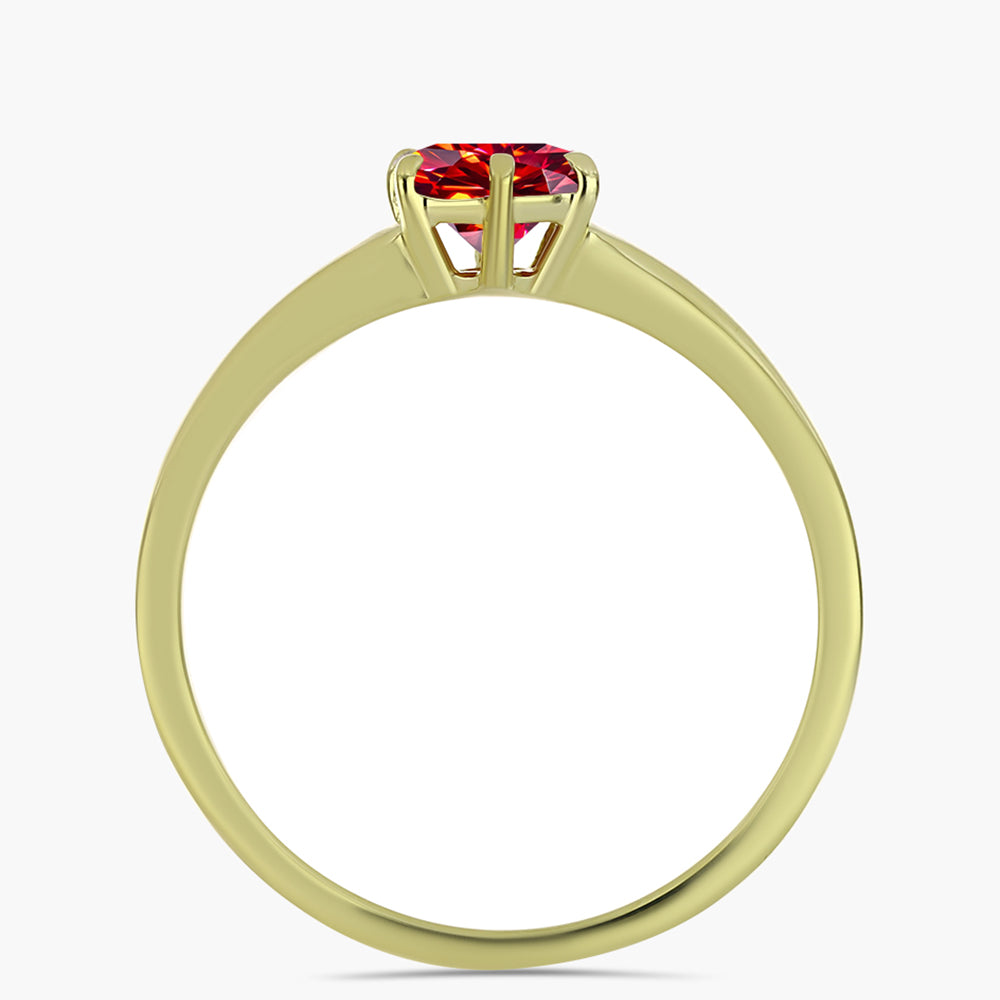 Pozlacený Stříbrný Prsten s Majestátním červeným moissanitem