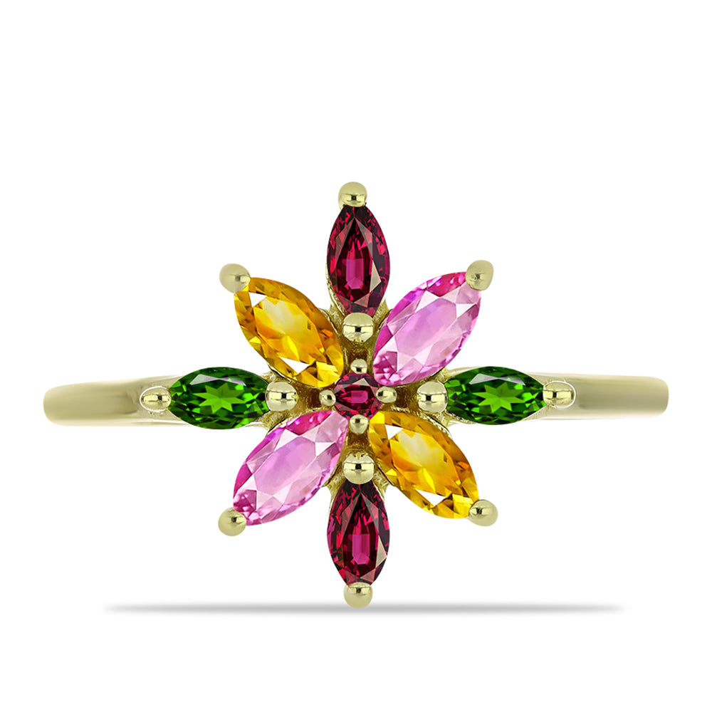 Pozlacený Stříbrný Prsten s Chakra Turmalínem 1 