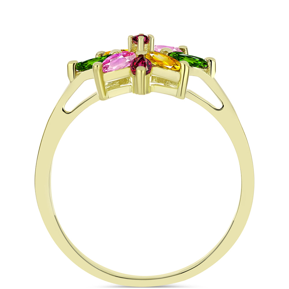 Pozlacený Stříbrný Prsten s Chakra Turmalínem 2 