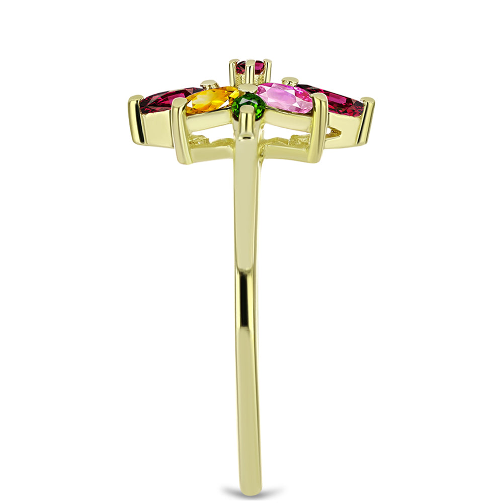 Pozlacený Stříbrný Prsten s Chakra Turmalínem