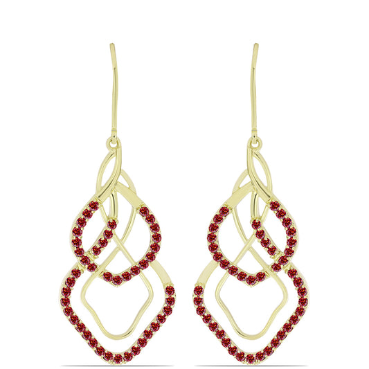 Pozlacené Stříbrné Náušnice s Majestátním červeným moissanitem