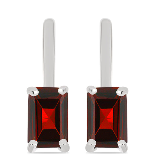 Stříbro 925/1000 Náušnice s Bartonským Granátem - Karátové číslo: 1.35. přibližná hmotnost: 2.31 gramů