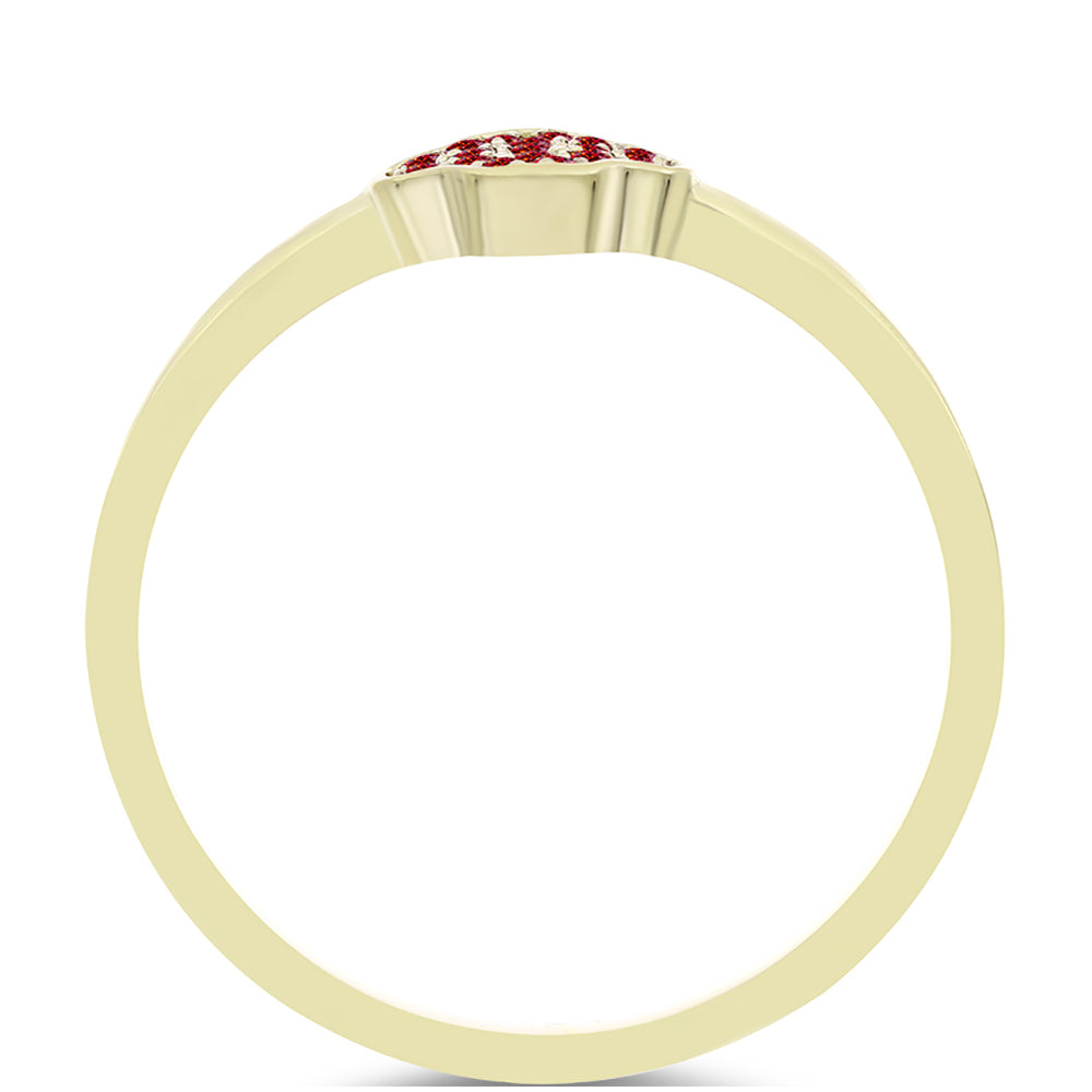 Pozlacené stříbro 925/1000 Prsten s Majestátním červeným moissanitem - Karátové číslo: 0.13. přibližná hmotnost: 1.93 gramů 2 