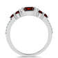 Stříbro 925/1000 - Prsten s Bartonským Granátem a Bílým Topazem - Karátové číslo: 0.85. přibližná hmotnost: 2.04 gramů