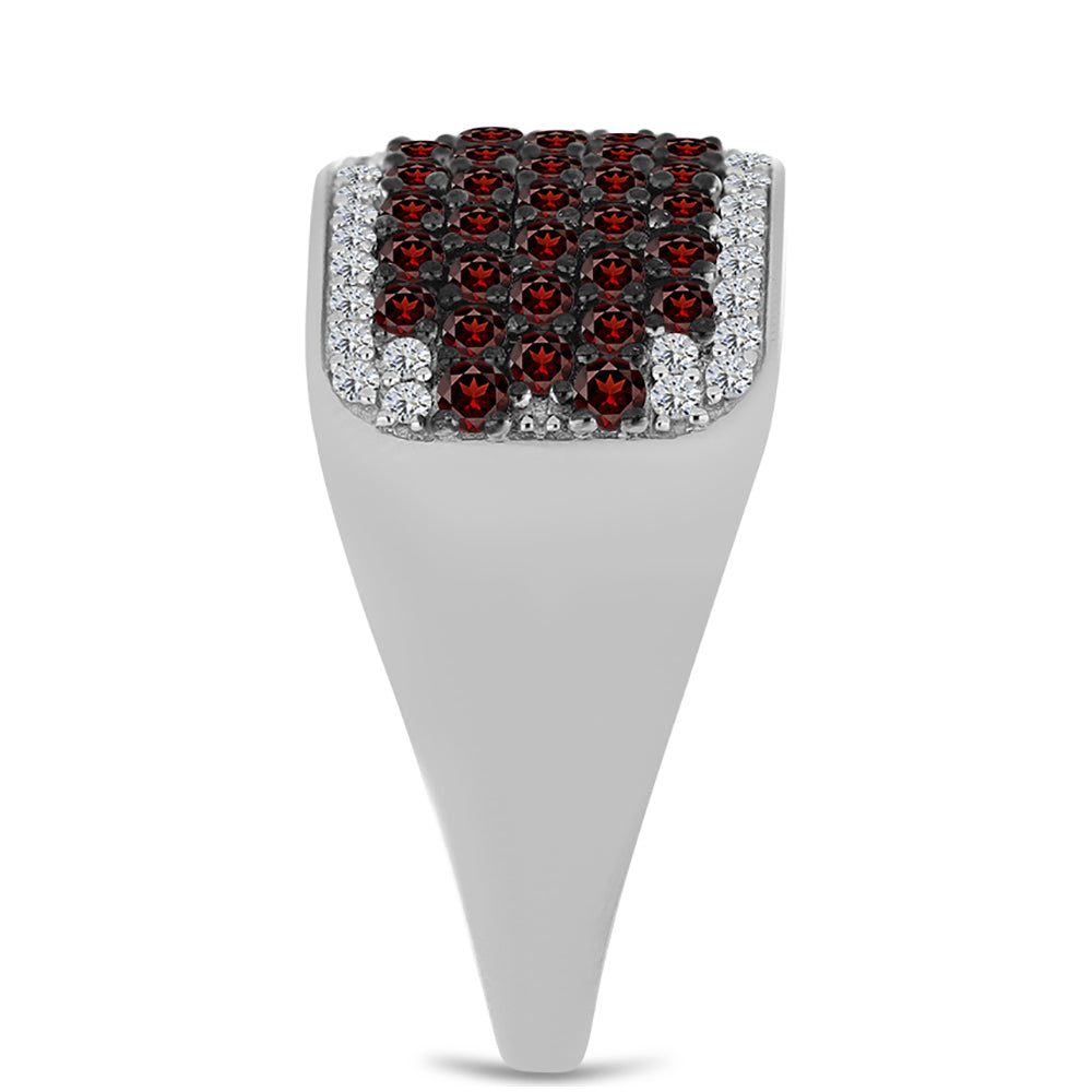 Stříbrný Prsten s Bartonským Granátem a Bílým Topazem 4 