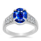 Stříbrný Prsten s Australským Modrým Safírem a Bílým Topazem