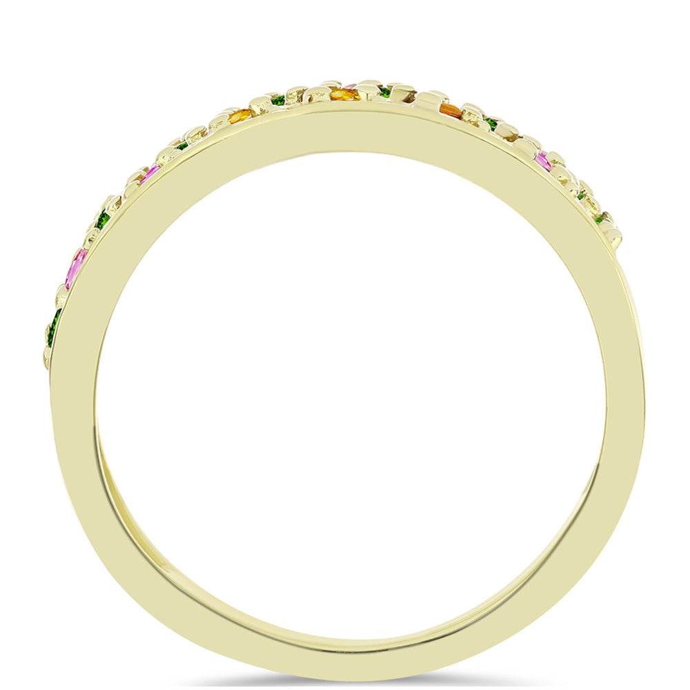 Pozlacený 925 / 1000 Sterlingové Stříbro Prsten s Chakra Turmalínem 3 