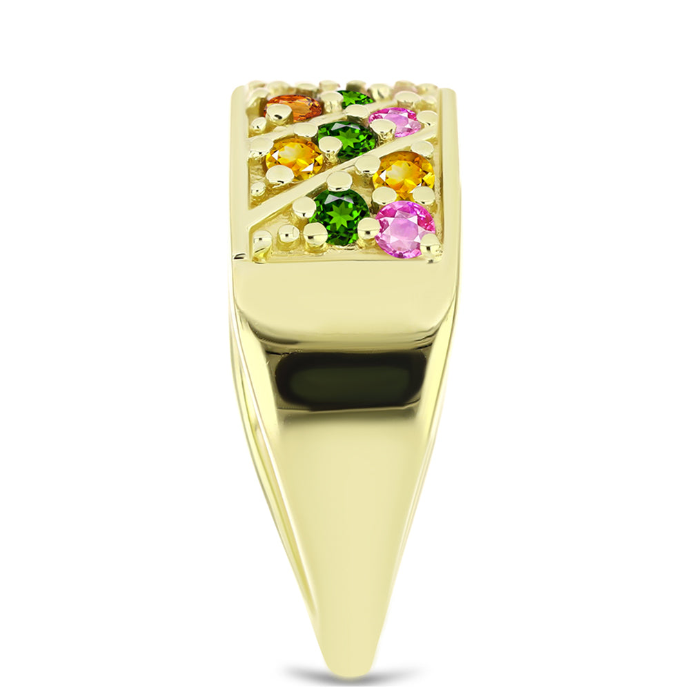 Pozlacený 925 / 1000 Sterlingové Stříbro Prsten s Chakra Turmalínem