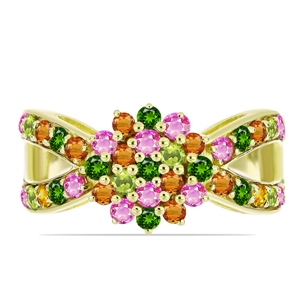 Pozlacený Stříbrný Prsten s Chakra Turmalínem 1 