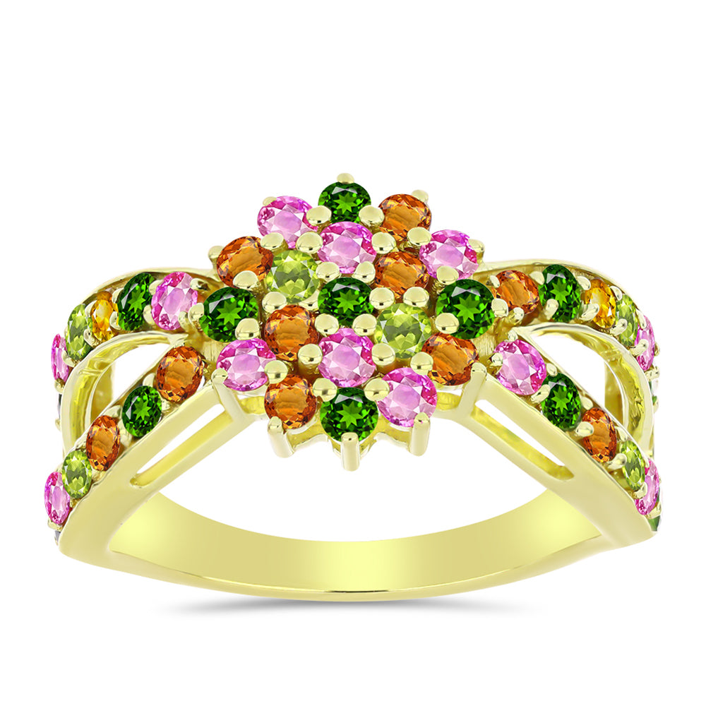 Pozlacený Stříbrný Prsten s Chakra Turmalínem 3 