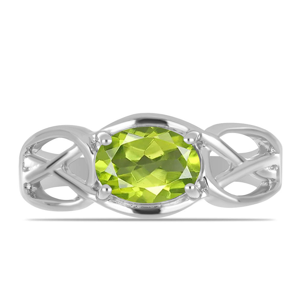 Stříbro 925/1000 - Prsten s Čchang-pajským Peridotem - Karátové číslo: 1.29. přibližná hmotnost: 2.9 gramů 1 