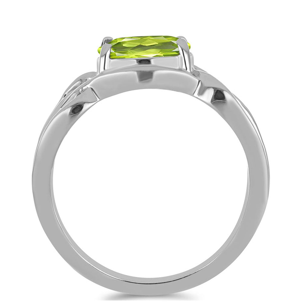 Stříbro 925/1000 - Prsten s Čchang-pajským Peridotem - Karátové číslo: 1.29. přibližná hmotnost: 2.9 gramů 2 
